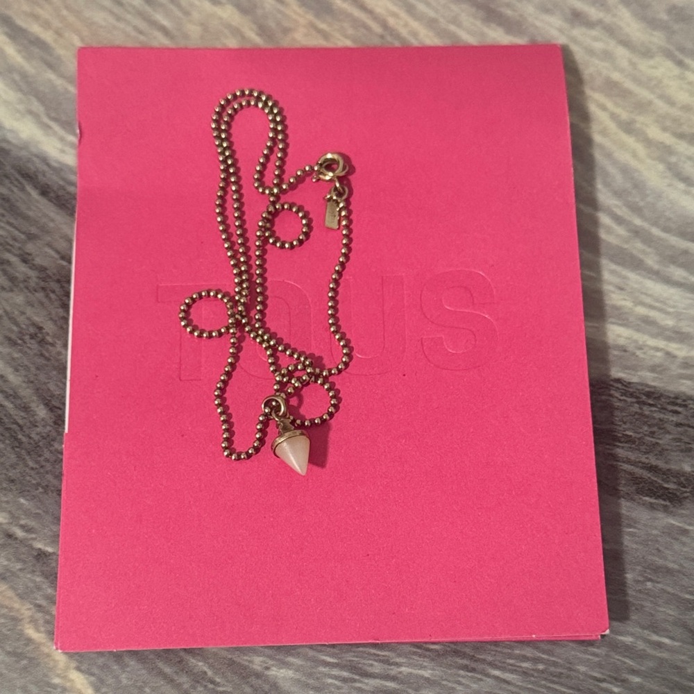 Tous Gold Heart Pendant Necklace wire Mother Pearl